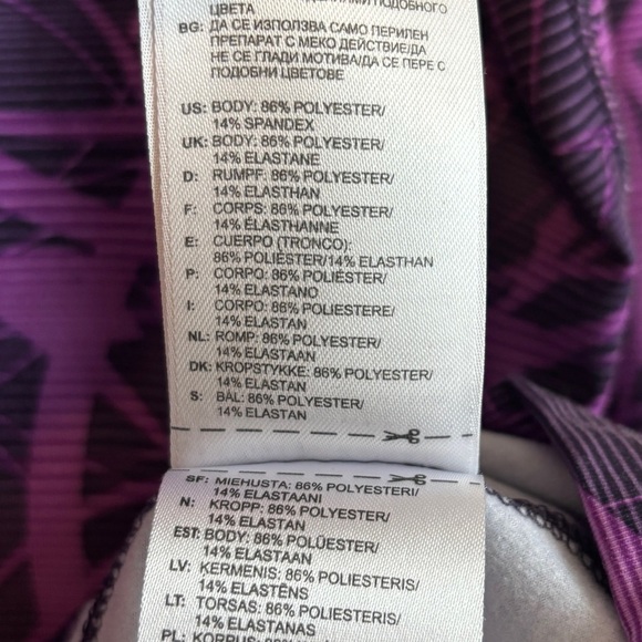 Adidas Women's TechFit Performance Long Sleeve Top Purple Splatter Size S - Picture 6 of 6